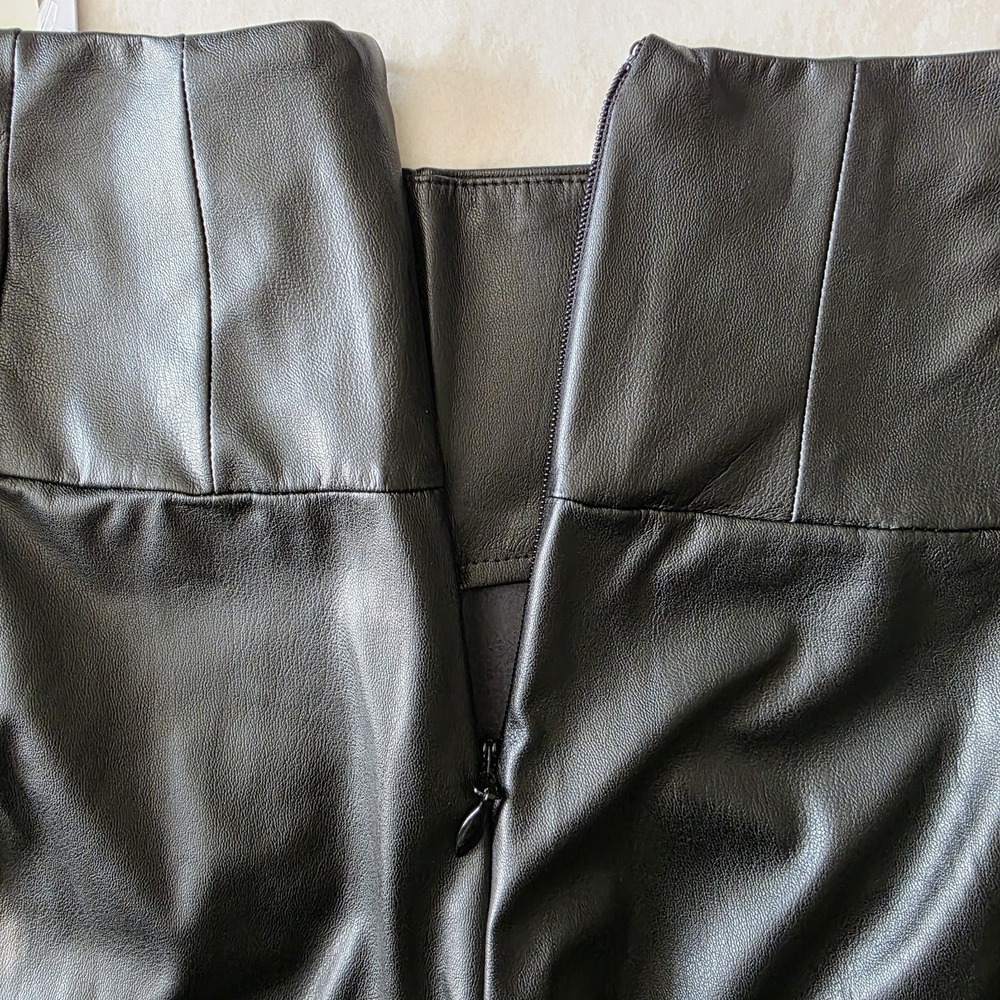 GUESS Corset Faux-Leather Leggings Black Size Large - Picture 9 of 11